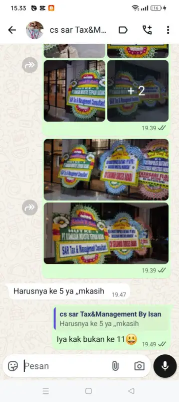 Testimonial papan bunga BONTANG
